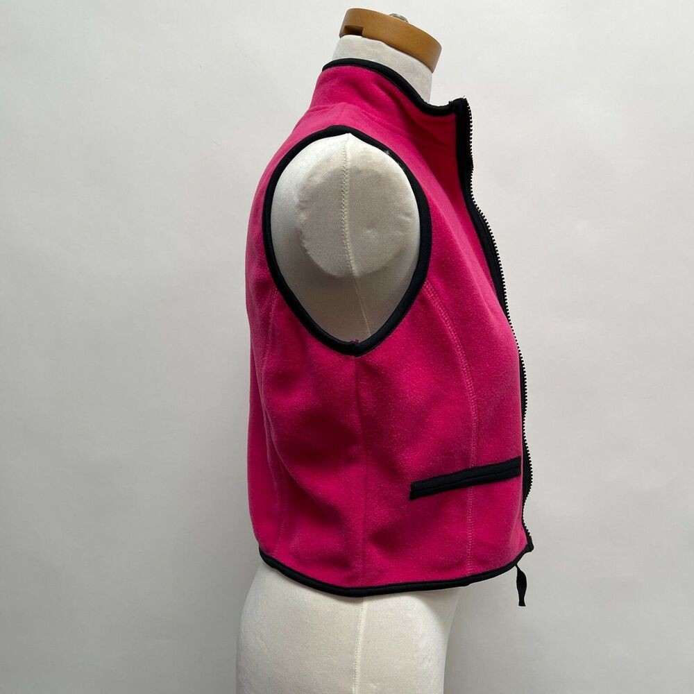 Cheetah Girl's Vest Large 14 Pink Black Sleeveless Fleece Full‎ Zip NWT - Picture 4 of 5